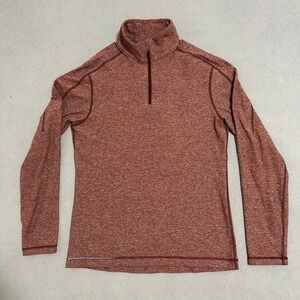 Lululemon Quarter Zip Pullover Heathered Maroon Mock Neck Burgundy Mens Size M